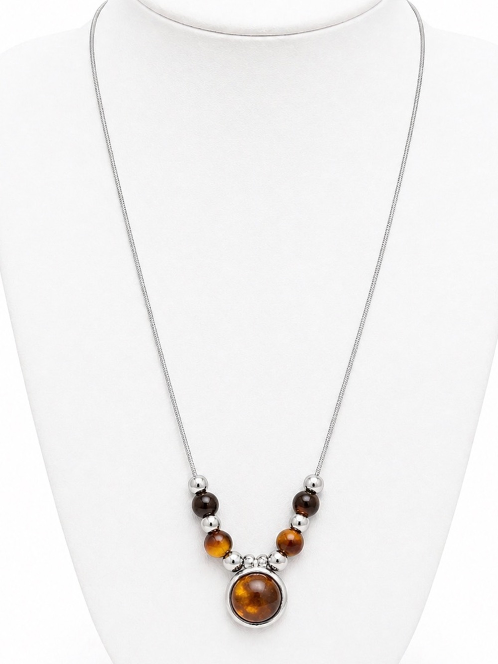 Tigers eye beaded cross necklace